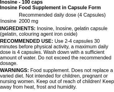 Inosine - 100 caps | Nutrend nutritional information